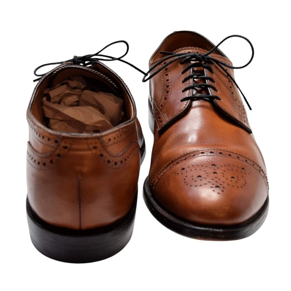 Allen Edmonds Men's Sanford Bourbon Cap Toe Derby Dress Shoes 12 C 5347 Brogue